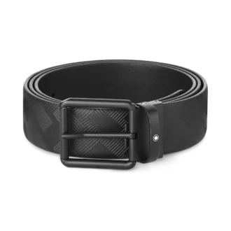 Τυπωμένη μαύρη/απλή μαύρη αναστρέψιμη δερμάτινη ζώνη 35 mm