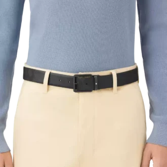 Τυπωμένη μαύρη/απλή μαύρη αναστρέψιμη δερμάτινη ζώνη 35 mm