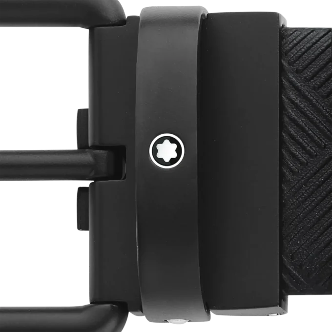 Τυπωμένη μαύρη/απλή μαύρη αναστρέψιμη δερμάτινη ζώνη 35 mm