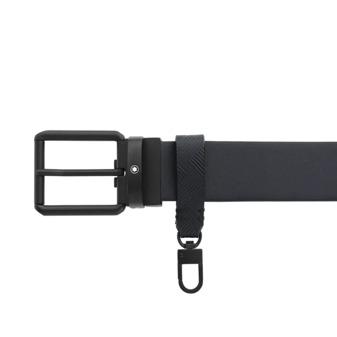 Τυπωμένη μαύρη/απλή μαύρη αναστρέψιμη δερμάτινη ζώνη 35 mm