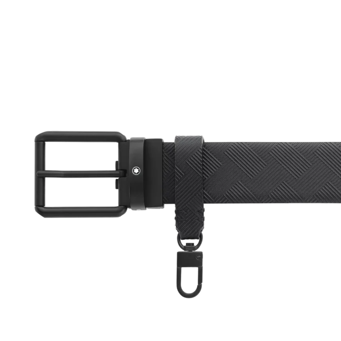 Τυπωμένη μαύρη/απλή μαύρη αναστρέψιμη δερμάτινη ζώνη 35 mm